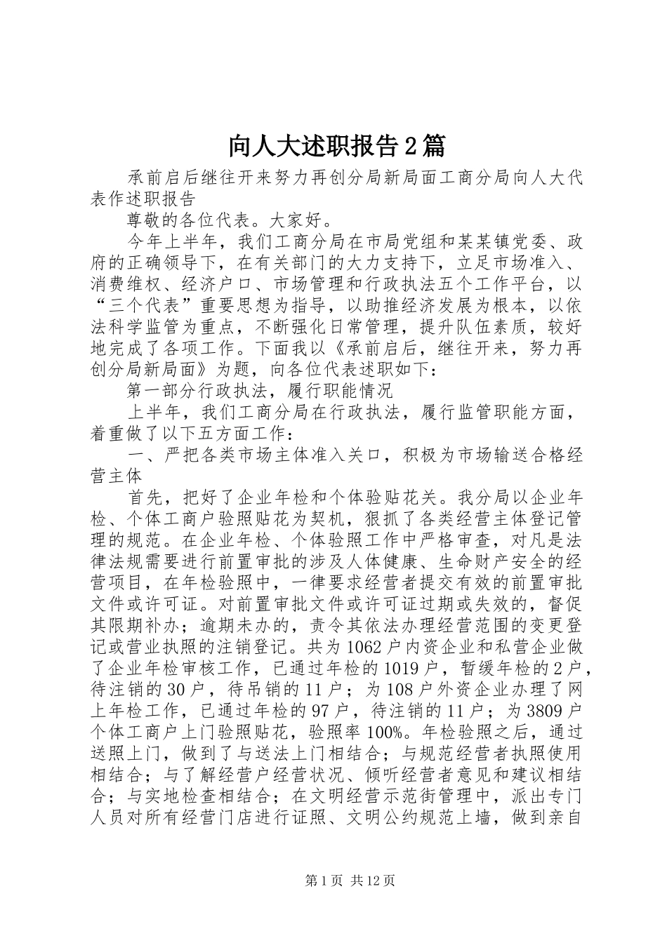 2024年向人大述职报告篇_第1页