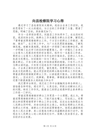 2024年向县检察院学习心得