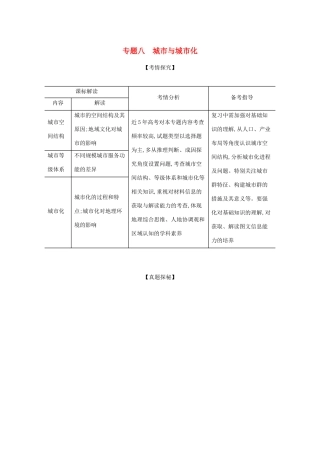 （湖南版）高考地理一轮复习 专题八 城市与城市化精练（含解析）-人教版高三全册地理试题