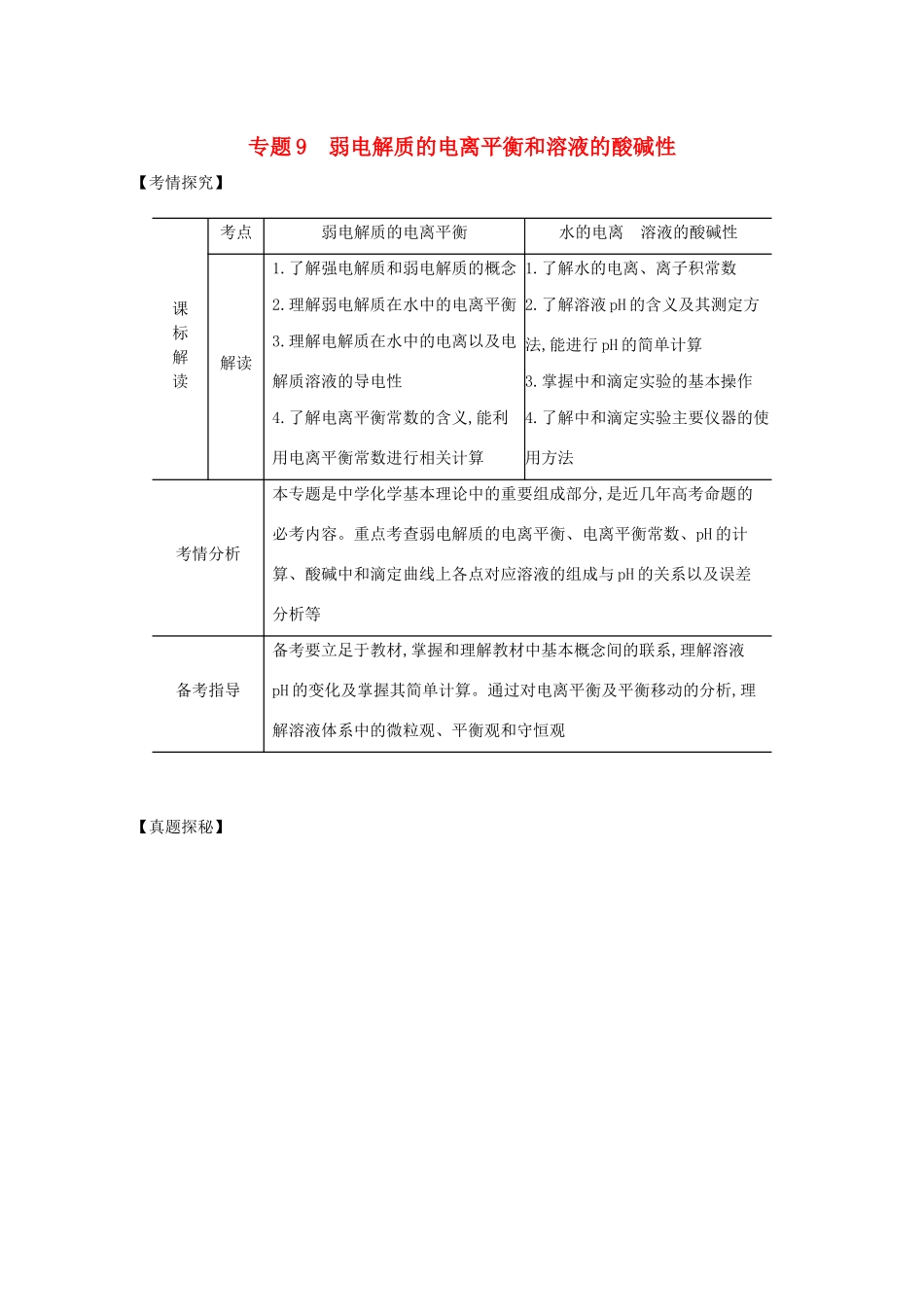 （湖南版）高考化学一轮复习 专题9 弱电解质的电离平衡和溶液的酸碱性精练（含解析）-人教版高三全册化学试题_第1页
