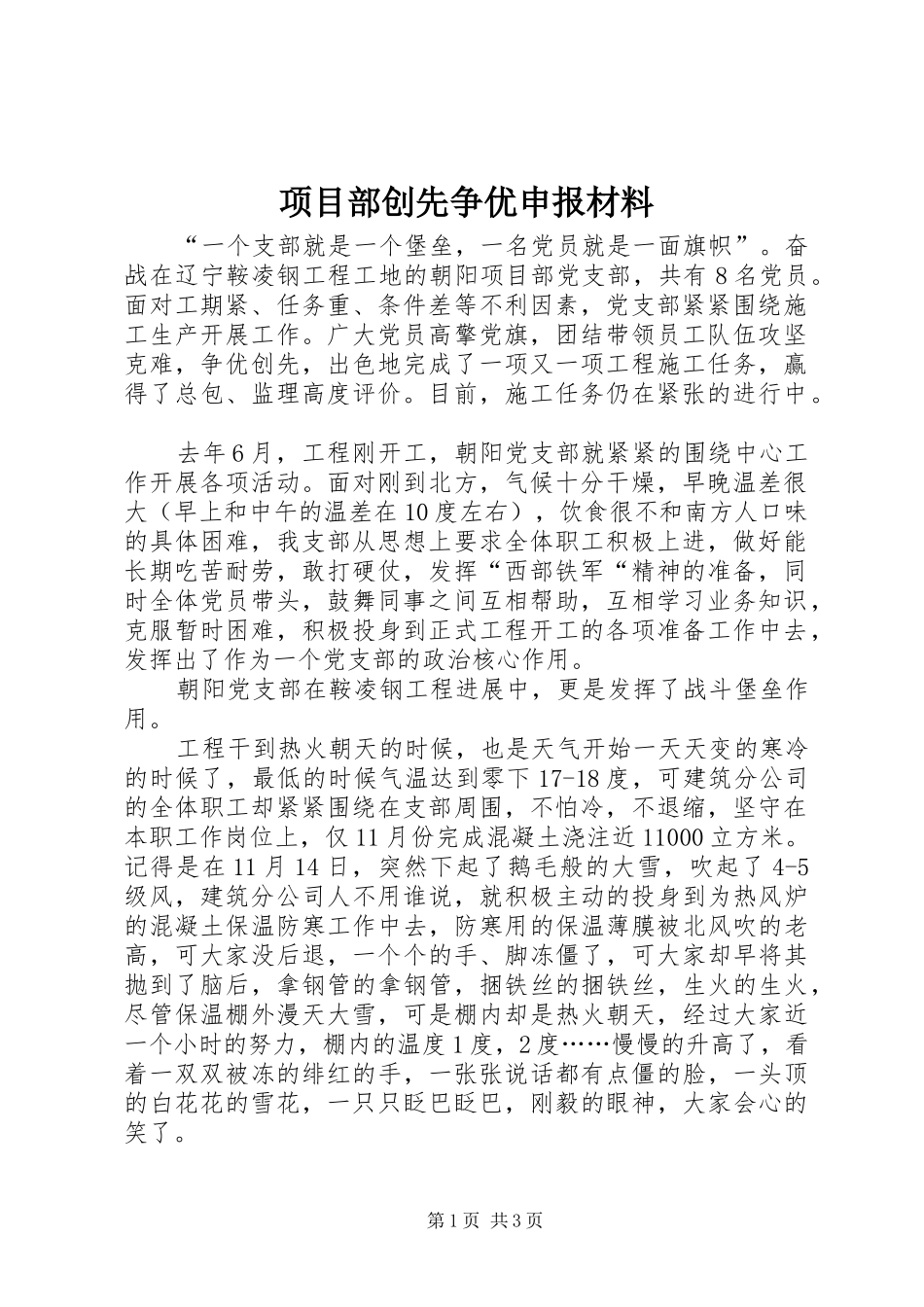2024年项目部创先争优申报材料_第1页