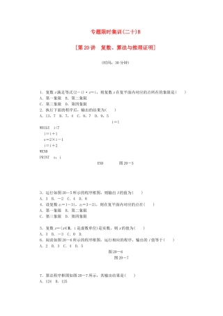 （湖南专用）高考数学二轮复习 专题限时集训（二十）B配套作业 理