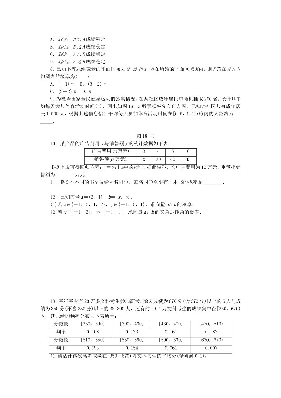 （湖南专用）高考数学二轮复习 专题限时集训（十八）配套作业 理_第2页