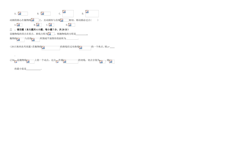 （衡水万卷）高考数学二轮复习 十一 抛物线的标准方程和几何性质作业 理-人教版高三数学试题_第2页