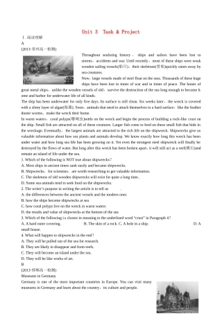 （湖南专用）高中英语 Unit 3 Task & Project语篇训练（含解析） 牛津译林版必修3