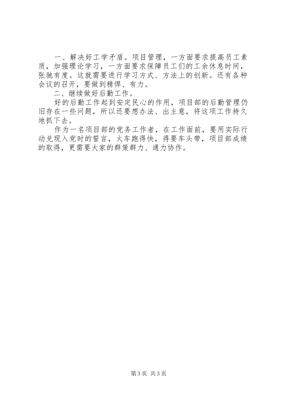 2024年项目部书记的个人述职报告_第3页
