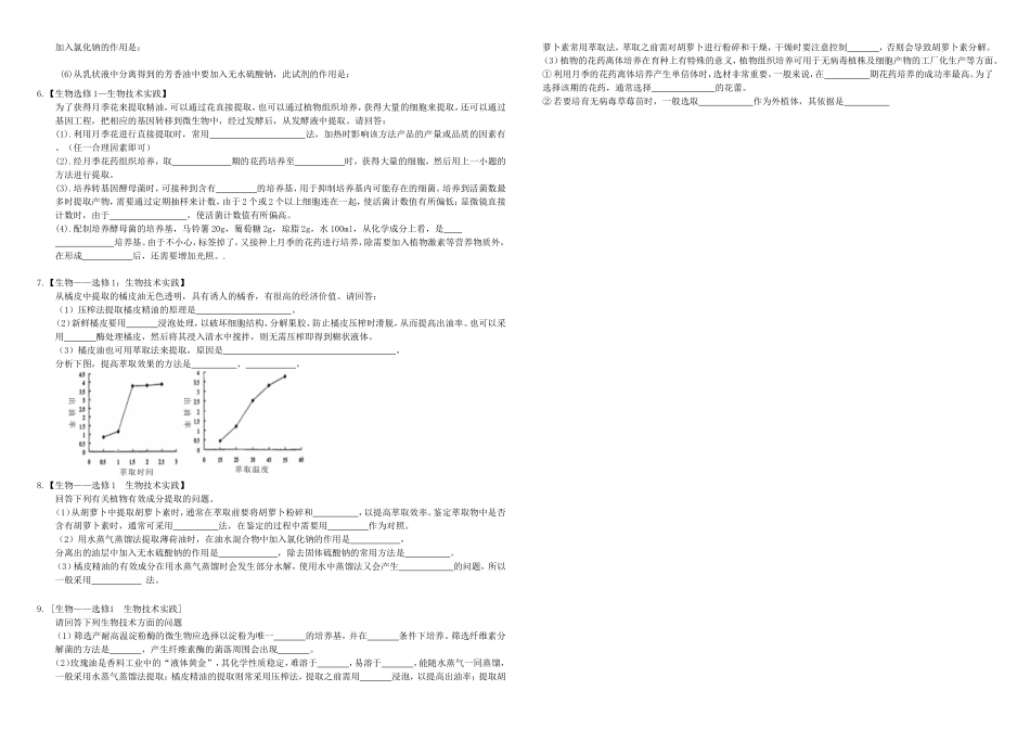 （衡水万卷）高三生物二轮复习 作业卷（三十六）植物有效成分的提取（含解析）-人教版高三生物试题_第2页
