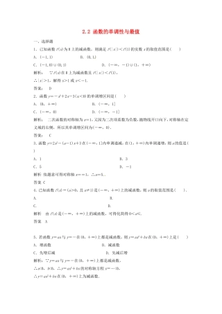 （特效提高）高考数学一轮精品复习 2.2 函数的单调性与最值题库 理