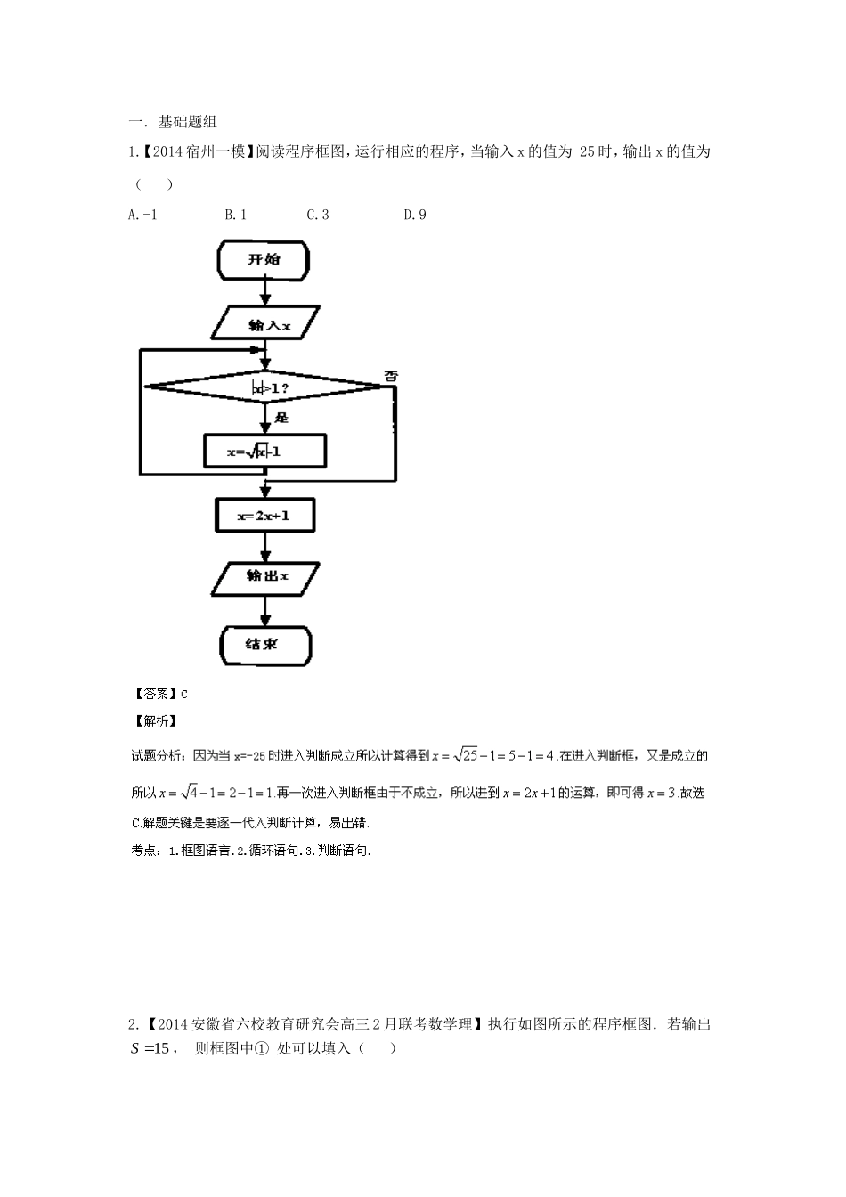 （福建 安徽版 第03期）高三数学 试题分省分项汇编 专题13.算法 理_第1页