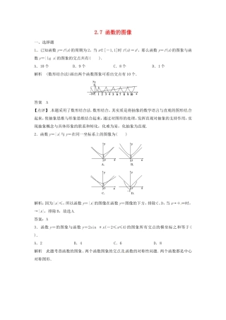 （特效提高）高考数学一轮精品复习 2.7 函数的图像题库 理