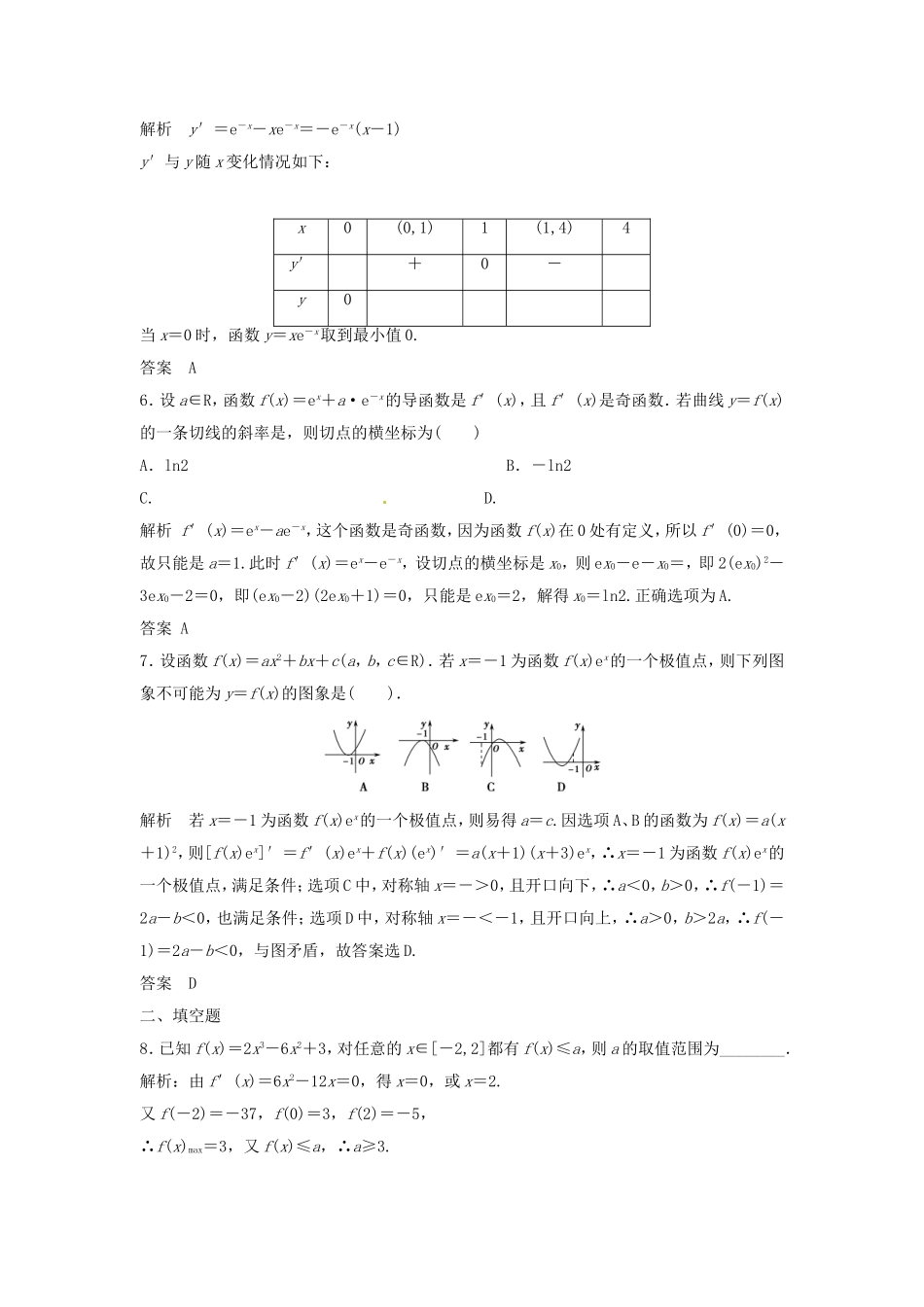 （特效提高）高考数学一轮精品复习 3.3 导数的应用（二）题库 理_第2页