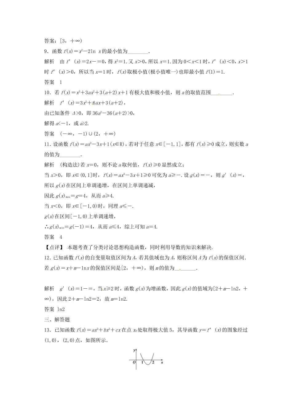 （特效提高）高考数学一轮精品复习 3.3 导数的应用（二）题库 理_第3页