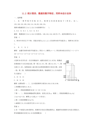 （特效提高）高考数学一轮精品复习 11.2 统计图表、数据的数字特征、用样本估计总体题库 理