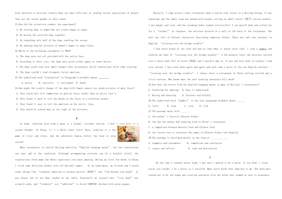 （衡水万卷）高三英语二轮复习 作业卷三十-人教版高三英语试题_第2页