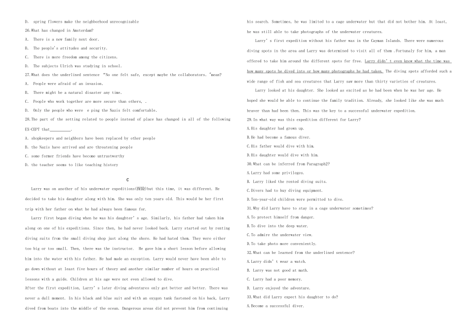 （衡水万卷）高三英语二轮复习 作业卷三十五-人教版高三英语试题_第3页