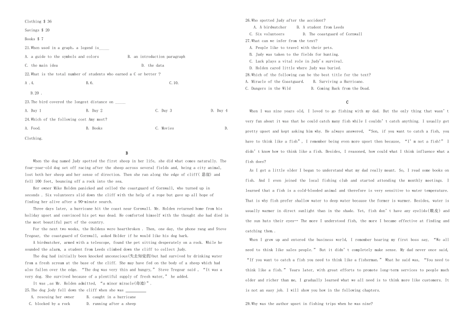 （衡水万卷）高三英语二轮复习 作业卷十四-人教版高三英语试题_第3页