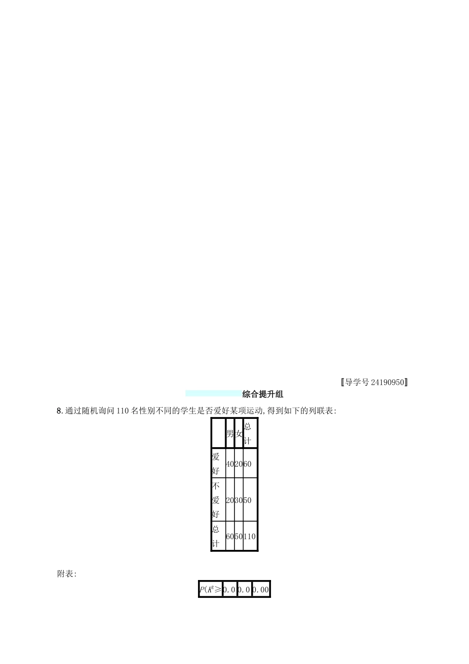 （福建专版）高考数学一轮复习 课时规范练50 变量间的相关关系、统计案例 文-人教版高三数学试题_第3页
