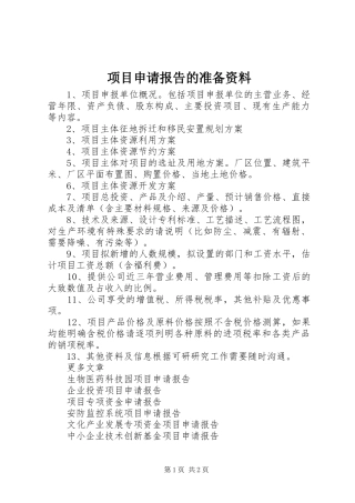 2024年项目申请报告的准备资料