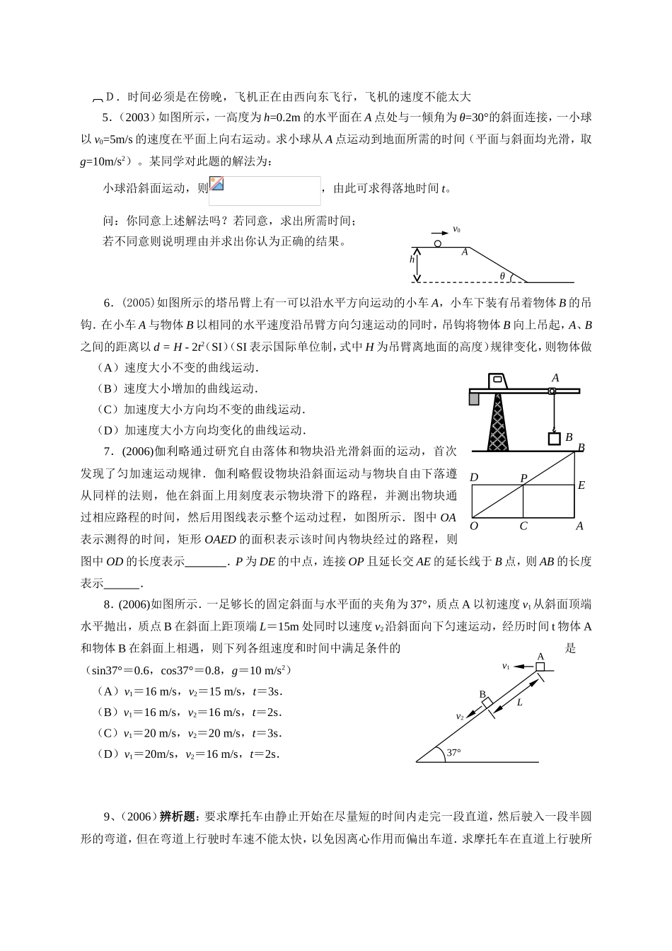 （精品）十年上海高三物理高考题分类汇编-第一单元物体的运动运动的合成全国通用_第2页