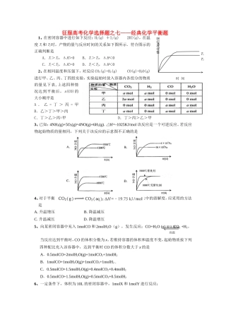 （精品）征服高三化学高考选择题之七——经典化学平衡题全国通用