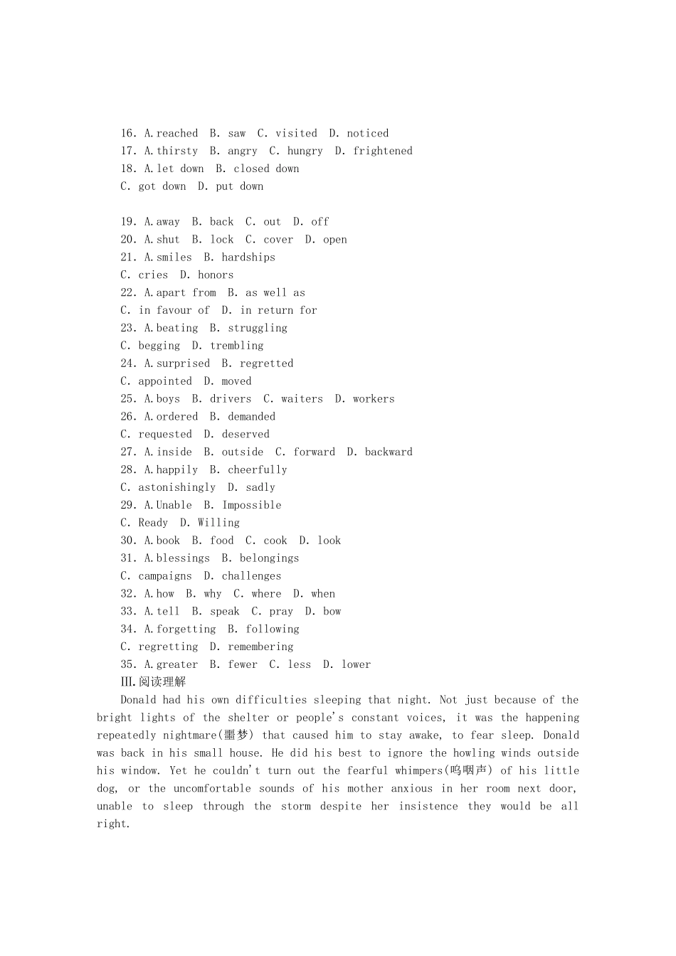 （福建专用）高考英语一轮复习方案 作业手册（13） Unit 3 The Million Pound Bank Note（含解析） 新人教版必修3_第3页