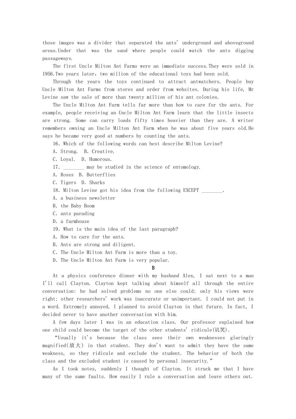 （福建专用）高考英语一轮复习方案 作业手册（14） Unit 4 Astronomy：the science of the stars（含解析） 新人教版必修3_第3页