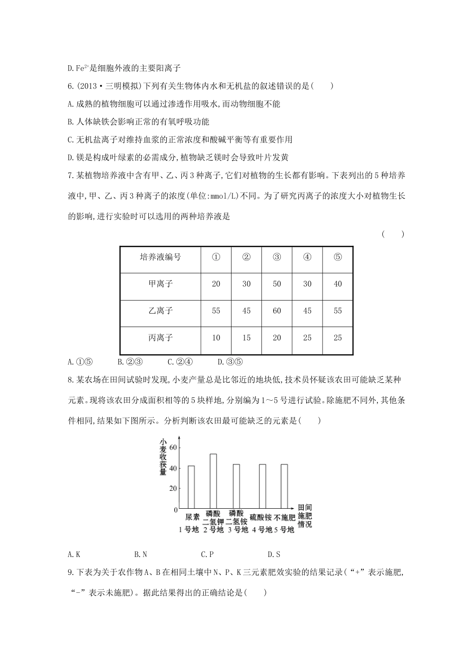 （福建专用）高中生物 课时提升作业（二）_第2页