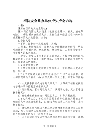 2024年消防安全重点单位应知应会内容