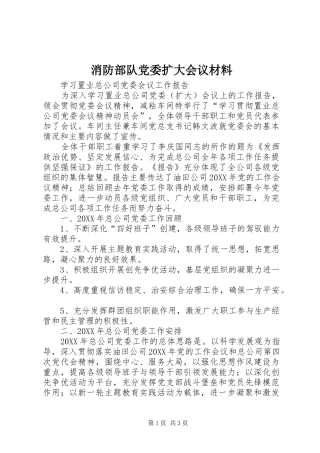 2024年消防部队党委扩大会议材料
