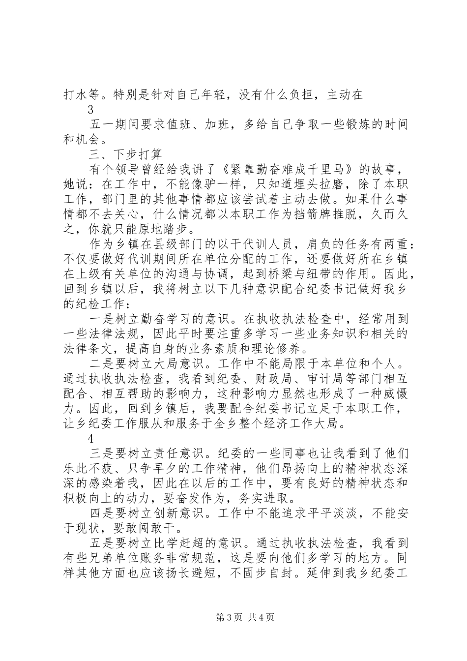 2024年在县纪委以干代训的心得体会_第3页