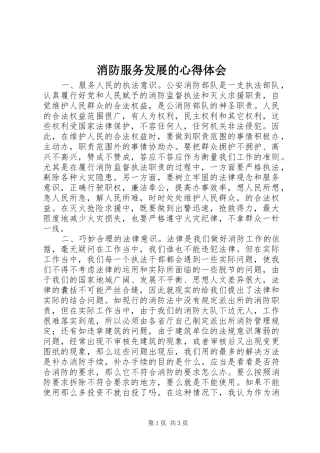 2024年消防服务发展的心得体会