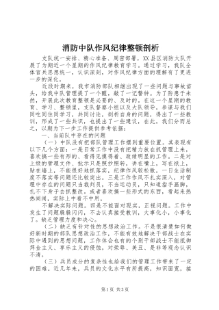 2024年消防中队作风纪律整顿剖析