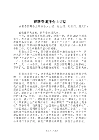 2024年在新春团拜会上致辞