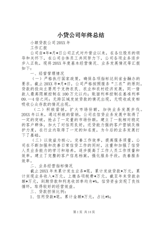 2024年小贷公司年终总结