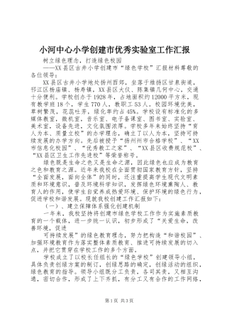 2024年小河中心小学创建市优秀实验室工作汇报
