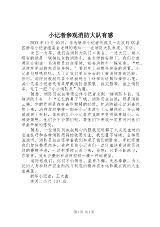 2024年小记者参观消防大队有感