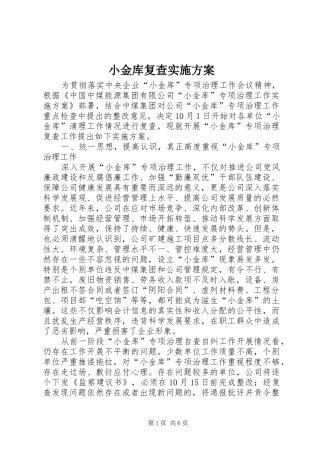 2024年小金库复查实施方案