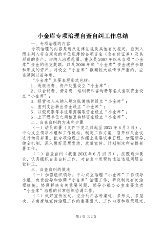 2024年小金库专项治理自查自纠工作总结
