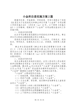 2024年小金库自查实施方案篇