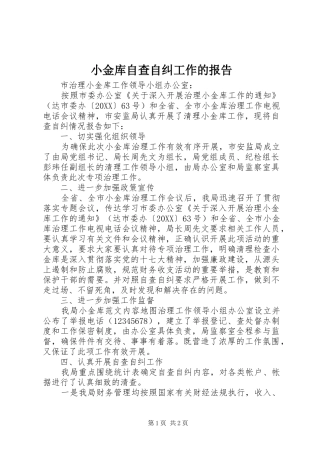 2024年小金库自查自纠工作的报告