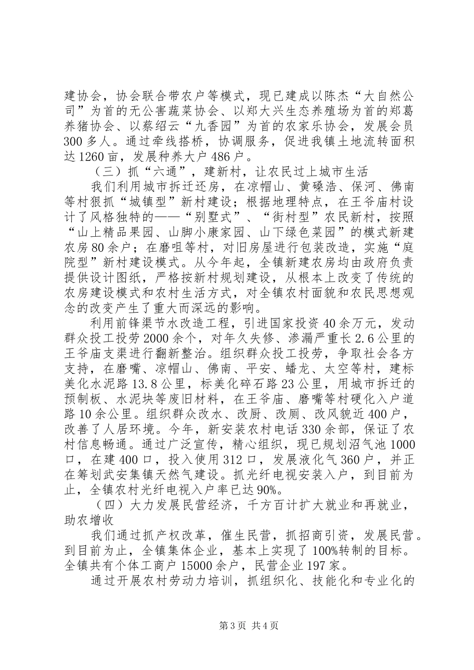 2024年小康示范村镇建设经验材料_第3页