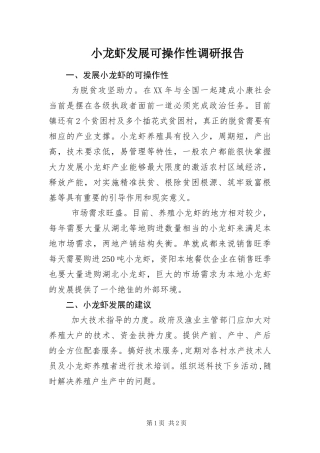 2024年小龙虾发展可操作性调研报告