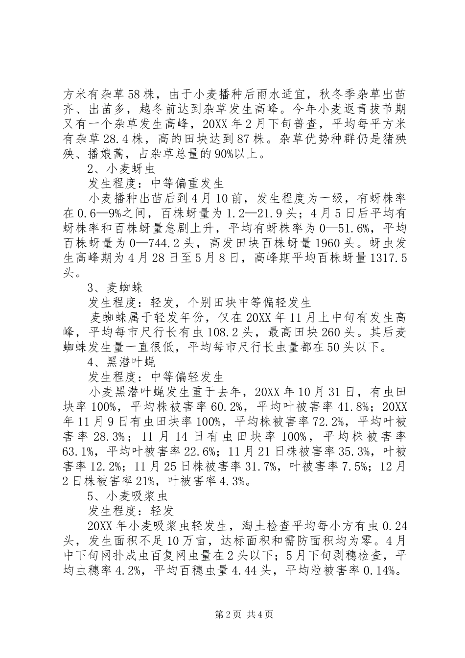 2024年小麦病虫情监测工作报告_第2页