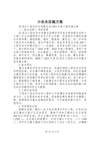 2024年小农水实施方案