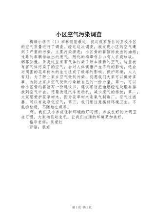 2024年小区空气污染调查