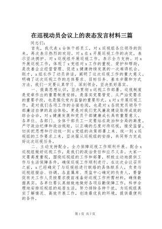 2024年在巡视动员会议上的表态讲话材料三篇