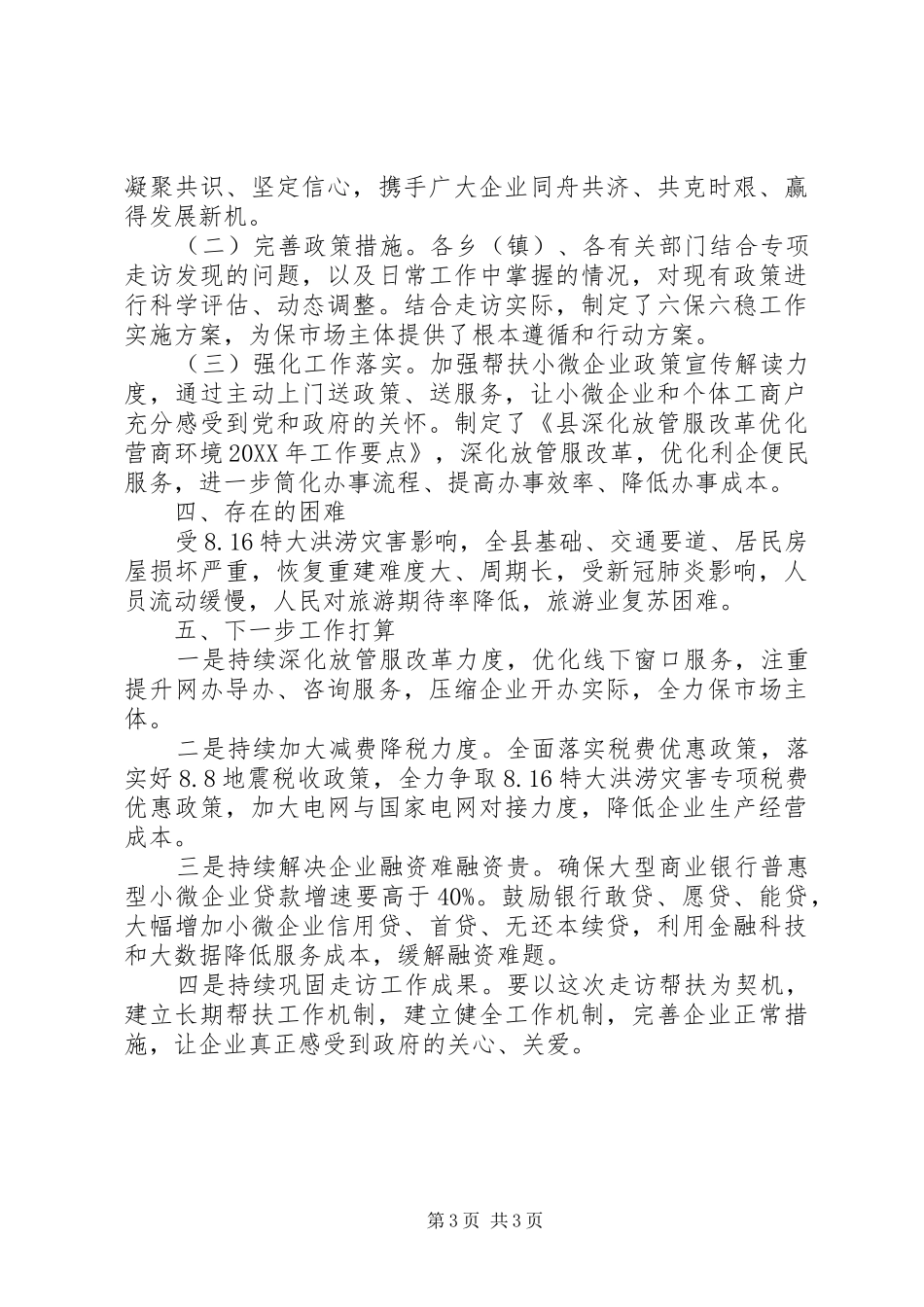 2024年小微企业帮扶工作报告_第3页