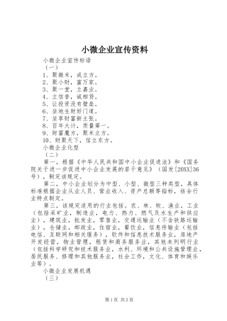 2024年小微企业宣传资料