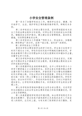 2024年小学安全管理条例