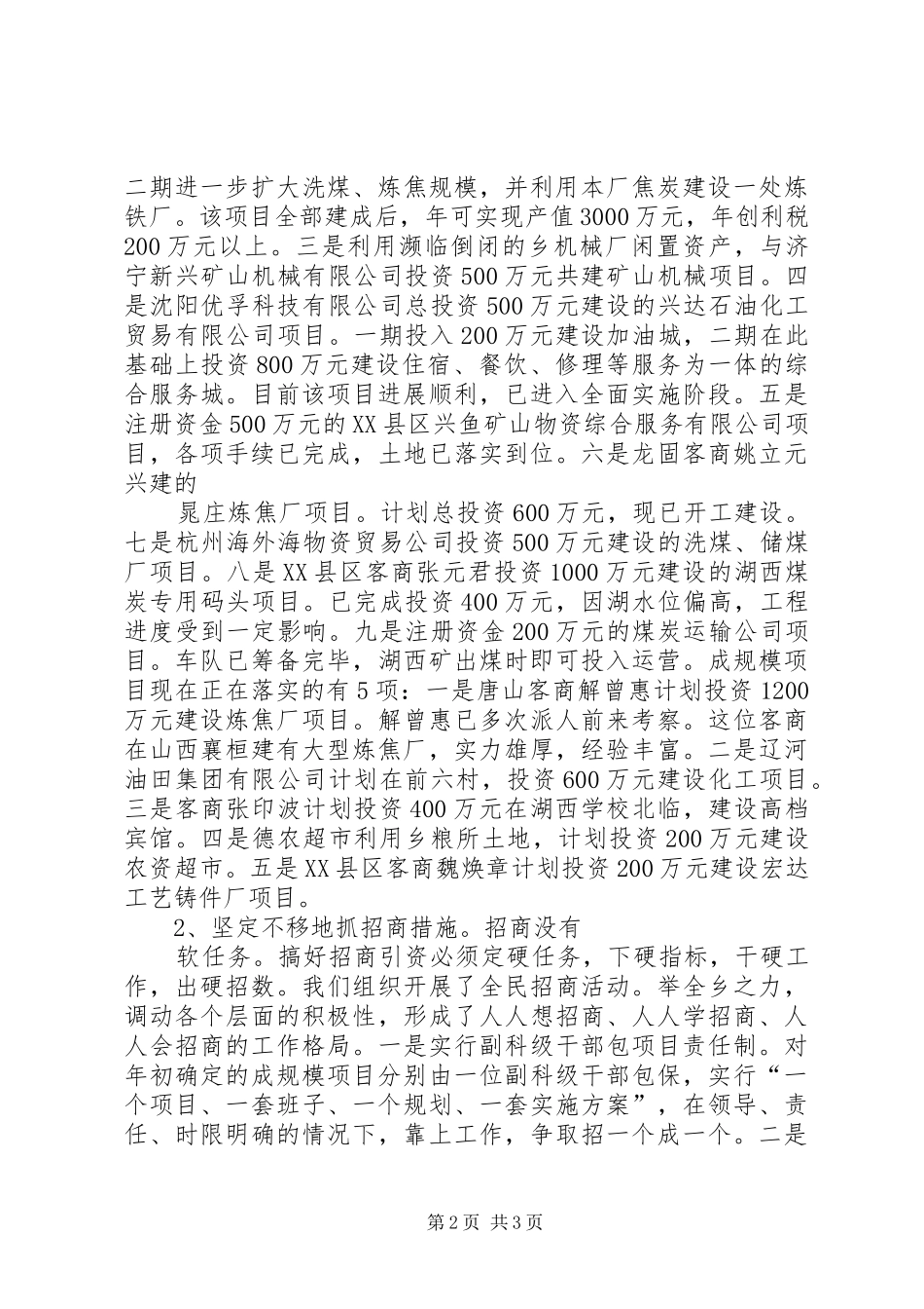 2024年在招商引资民营经济工作会议上的汇报_第2页